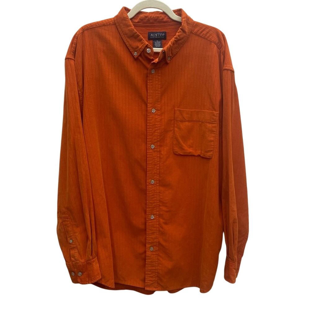 Austin Clothing Co. Burnt Orange 100% Cotton Men's Shirt Size XL